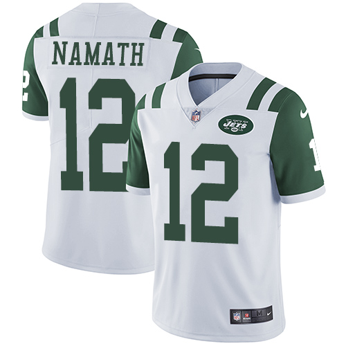 Nike Jets #12 Joe Namath White Men's Stitched NFL Vapor Untouchable Limited Jersey - Click Image to Close